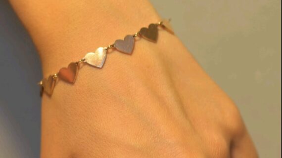 Rose Gold алка со срциња